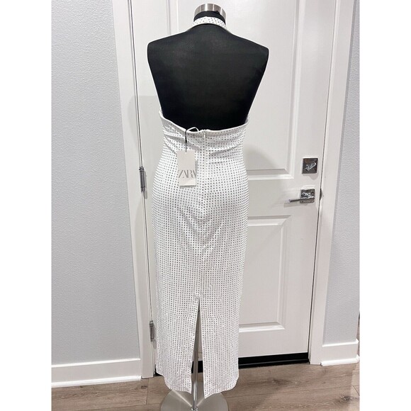 Zara White Halter Midi Dress - Picture 8 of 16